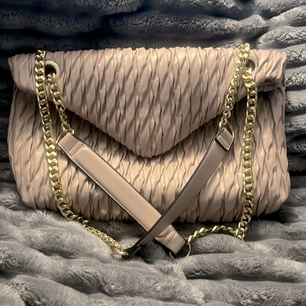 Sondra Roberts Women's Blush Pleated Nappa Chain Strap Bag